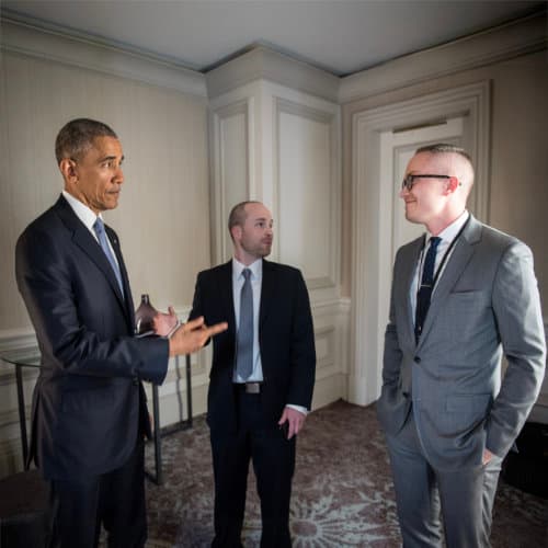 Caleb Gardner with President Barack Obama
